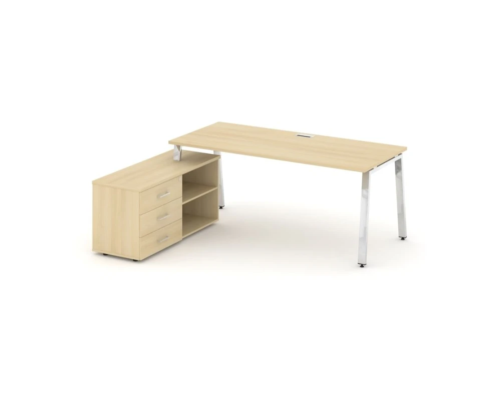 Стол письменный с греденцией левой на А-образном каркасе 1780x700x750 Стайл Проджект Директ Люкс / Style Project Direct Lux