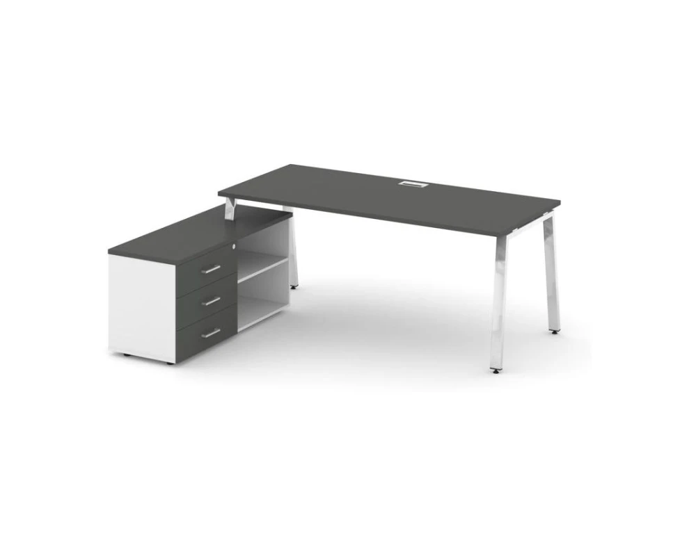 Стол письменный с греденцией левой на А-образном каркасе 1780x700x750 Стайл Проджект Директ Люкс / Style Project Direct Lux