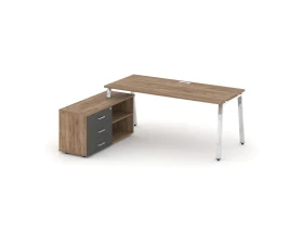 Стол письменный с греденцией левой на А-образном каркасе 1780x700x750 Стайл Проджект Директ Люкс / Style Project Direct Lux images