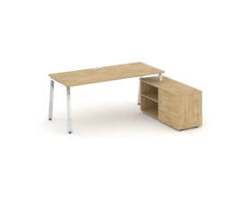 Стол письменный с греденцией правой на А-образном каркасе 1380x800x750 Стайл Проджект Директ Люкс / Style Project Direct Lux images