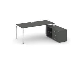 Стол письменный с греденцией правой на П-образном каркасе 1380x700x750 Стайл Проджект Директ Люкс / Style Project Direct Lux images