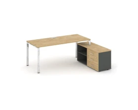 Стол письменный с греденцией правой на П-образном каркасе 1380x700x750 Стайл Проджект Директ Люкс / Style Project Direct Lux images