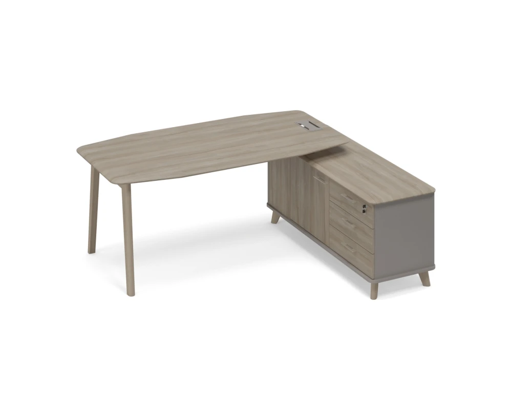 Стол правый на тумбе тип 2 WOOD для руководителя Time Wood