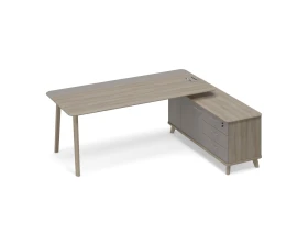Стол руководителя с опорной тумбой правый (тип 1) WOOD Time Wood images