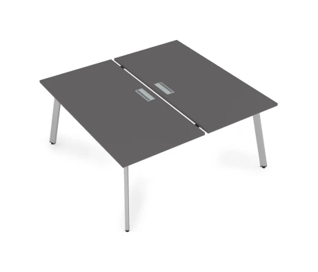 Стол системы Бенч, сдвоенный, на 2 рабочих места, с вырезом - средний (1200x1435x750) АРРЕДО / ARREDO