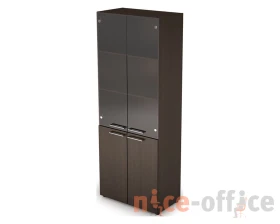 Шкаф стеллаж высокий со стеклом (798*430*2112) 4Ш.005.3 ТАЙМ-МАКС / TAIM-MAX images