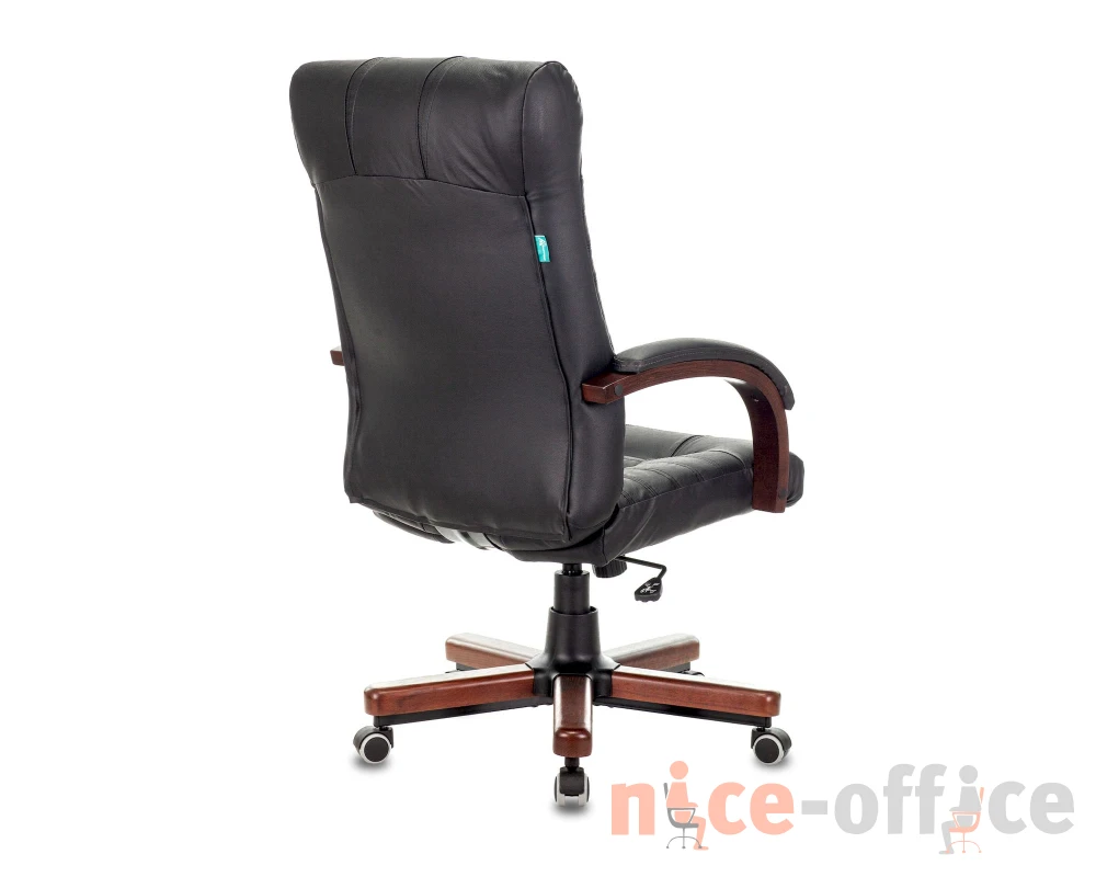 Кресло Бюрократ KB-10WALNUT/B/LEATH Натуральная кожа, Черный
