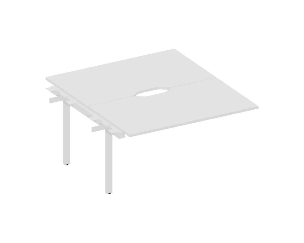 Стол bench приставной 140х160х75 (с эргономичными вырезами) Артвуд / Artwood Белый/Бук