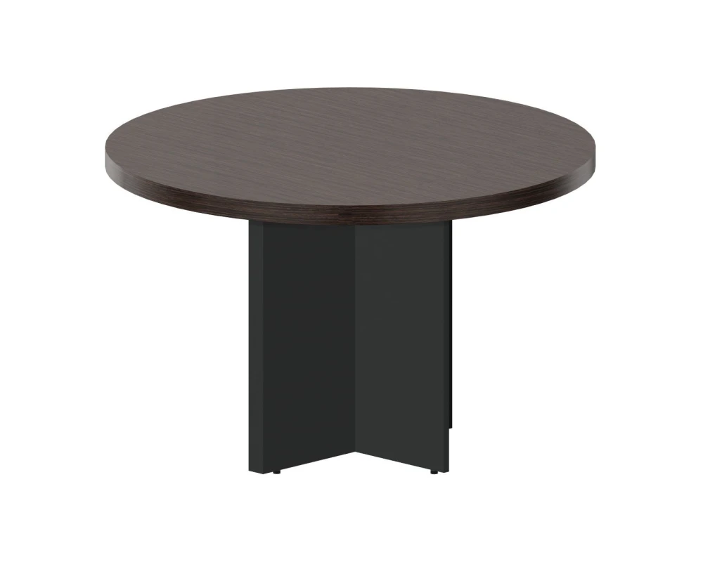 Стол круглый для переговоров 120x77,5 (на опорах-панелях) Фабер Митин / Faber Meeting Дуб Мокко/Антрацит