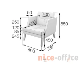 Кресло Bev1-2 800х850х850 Беверли MVK images