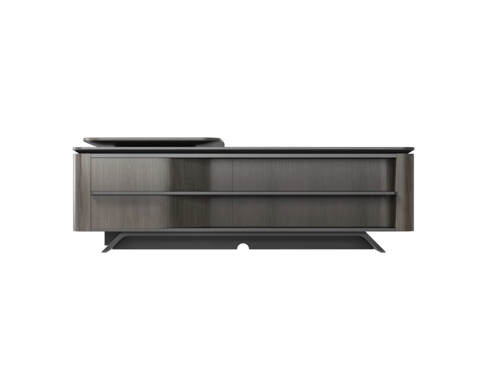 Стол руководителя на опорной сервисной тумбе - левый 2880x2240x750-1150 Atlas (Sun)