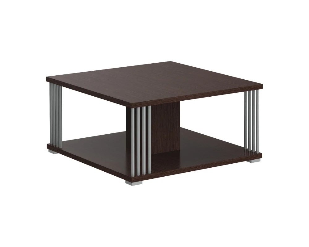 Стол журнальный с металлическими трубками 800х800х400 Кофе / Coffee